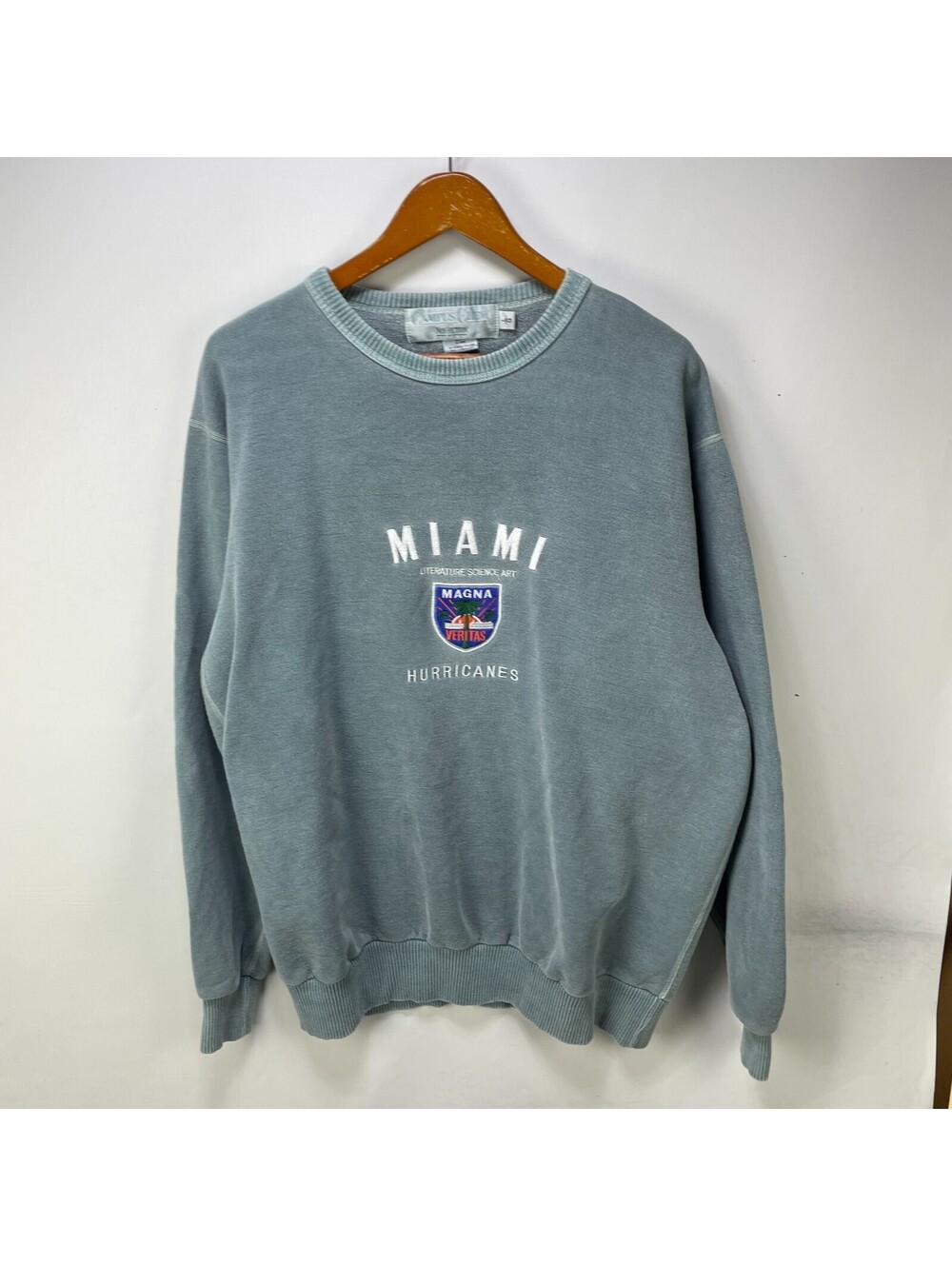 Vintage 90s Miami Hurricanes Embroidered Sweatshirt Large